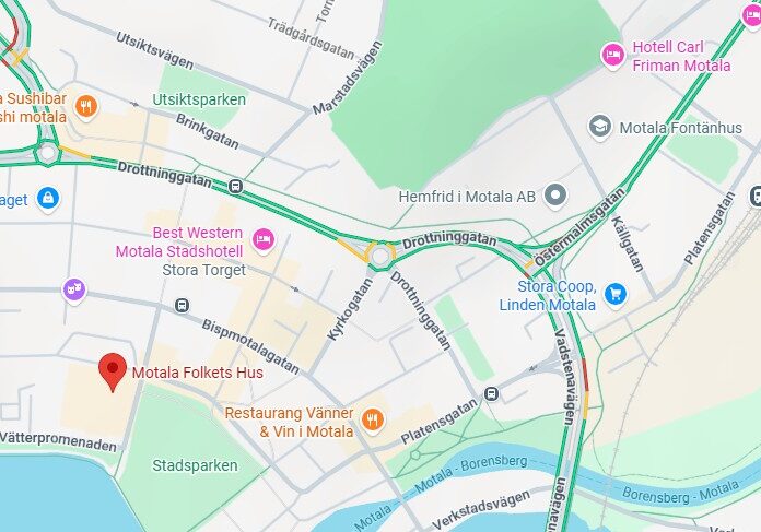 Karta över centrala Motala